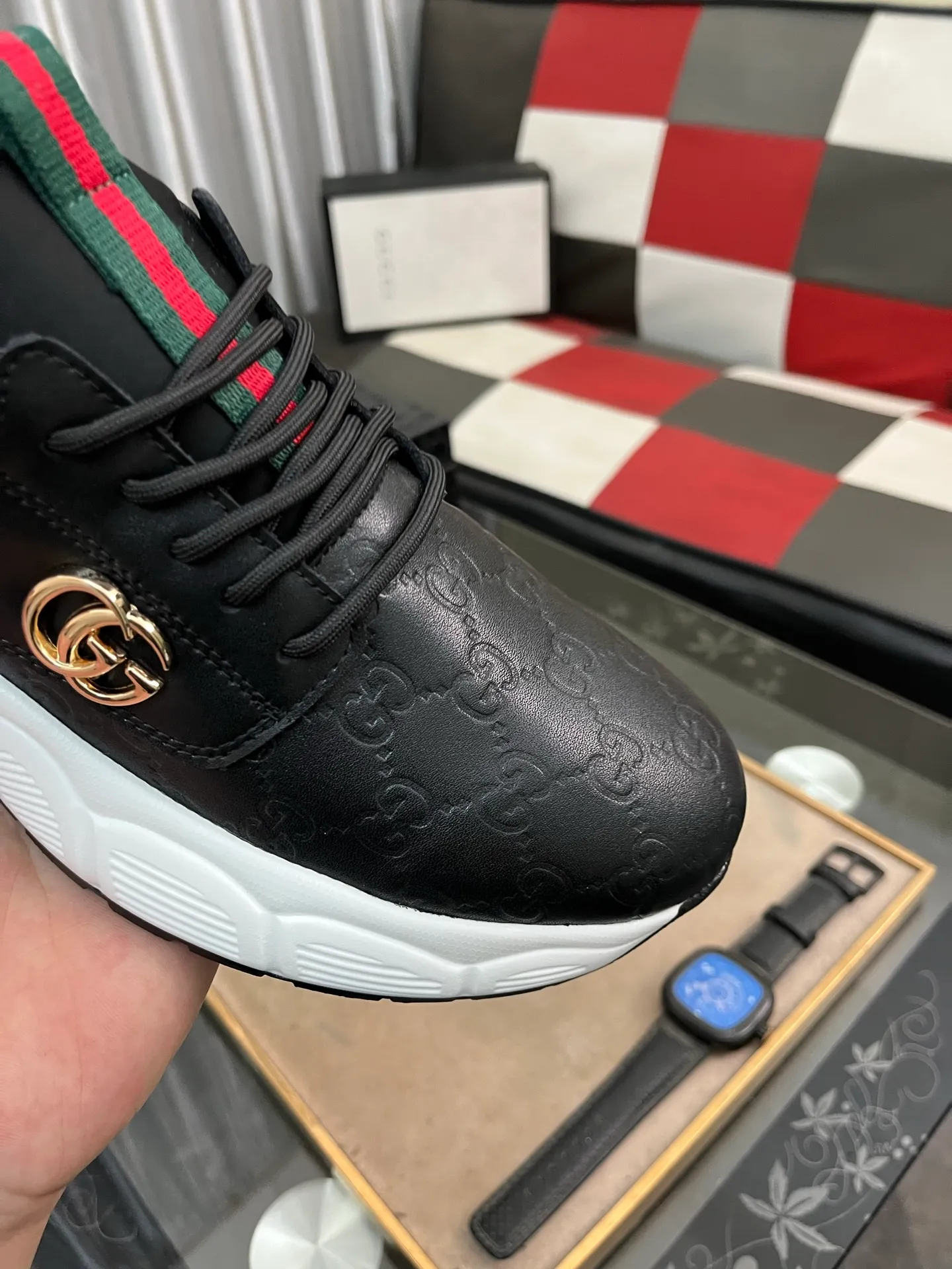 Men's shoes 💰440⌚️⌚️ (GUCCI-Gucci) luxury brand sports and casual shoes, imported original material, sheepskin lining, high-end and comfortable, original outsole is light and wear-resistant! Purely handmade, details determine quality! 38-443️⃣colors available